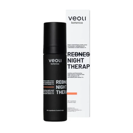 Veoli Botanica Redness Night Therapy, mascarilla de noche calmante e iluminadora, 50 ml