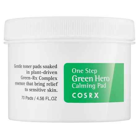 Cosrx One Step Green Calming Pad, tampons tonifiants pour le visage, 70 pcs.