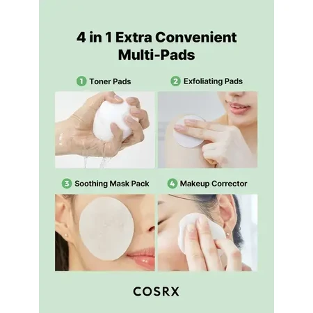Cosrx One Step Green Calming Pad, tampons tonifiants pour le visage, 70 pcs.
