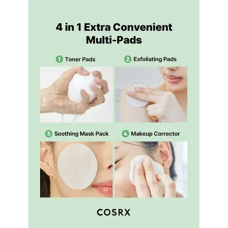Cosrx One Step Green Calming Pad, tampons tonifiants pour le visage, 70 pcs.