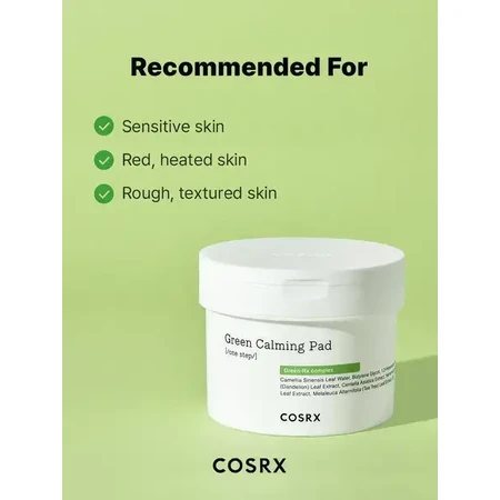 Cosrx One Step Green Calming Pad, tampons tonifiants pour le visage, 70 pcs.