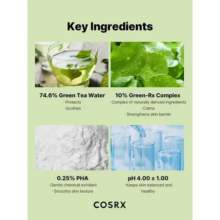 Cosrx One Step Green Calming Pad, tampons tonifiants pour le visage, 70 pcs.