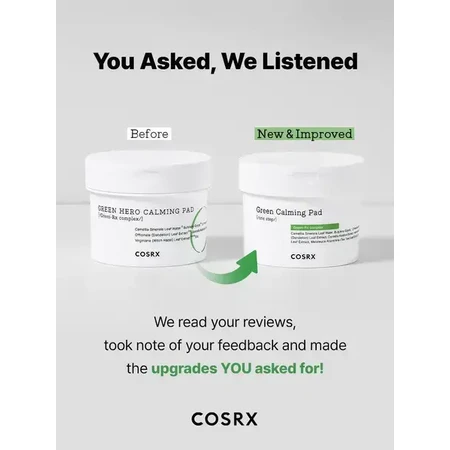 Cosrx One Step Green Calming Pad, tampons tonifiants pour le visage, 70 pcs.