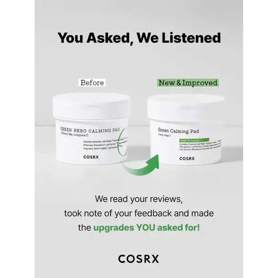 Cosrx One Step Green Calming Pad, tampons tonifiants pour le visage, 70 pcs.