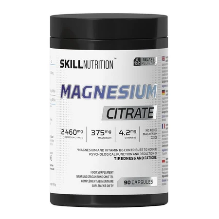 Skill Nutrition Magnesiumcitraat + B6, harde capsules, 90 stuks.