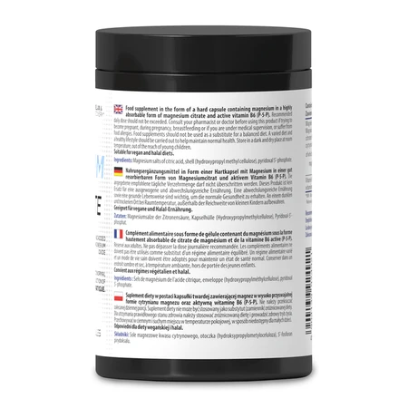 Skill Nutrition Magnesiumcitraat + B6, harde capsules, 90 stuks.