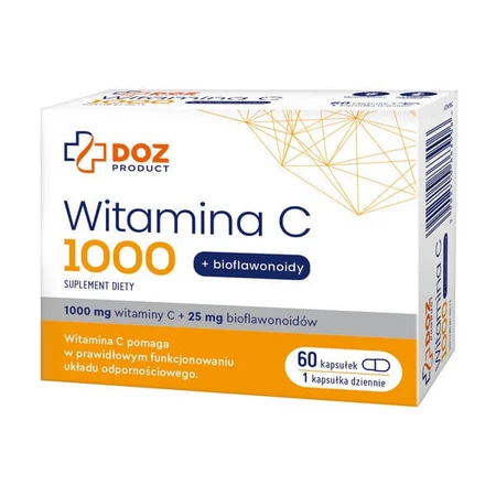 DOZ Product set Vitamin C 1000 + bioflavonoids, capsules, 60 pcs. + Doppelherz system Kollagen 11,000 PLUS, liquid, ampoules, 30 pcs. x 25 ml
