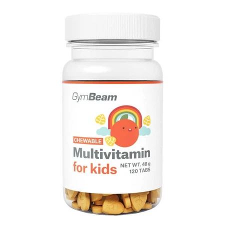 GymBeam Multivitamin für Kinder zum Lutschen, Tabletten, 120 Stück.