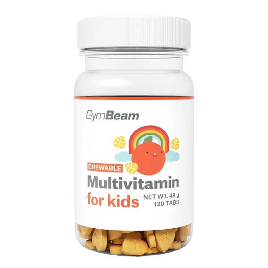 GymBeam Multivitamin für Kinder zum Lutschen, Tabletten, 120 Stück.