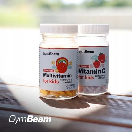 GymBeam Multivitamin für Kinder zum Lutschen, Tabletten, 120 Stück.