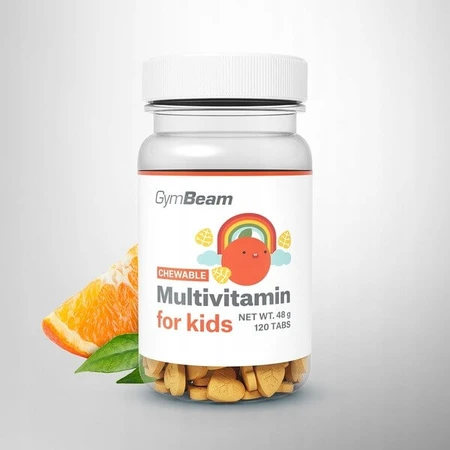 GymBeam Multivitamin für Kinder zum Lutschen, Tabletten, 120 Stück.
