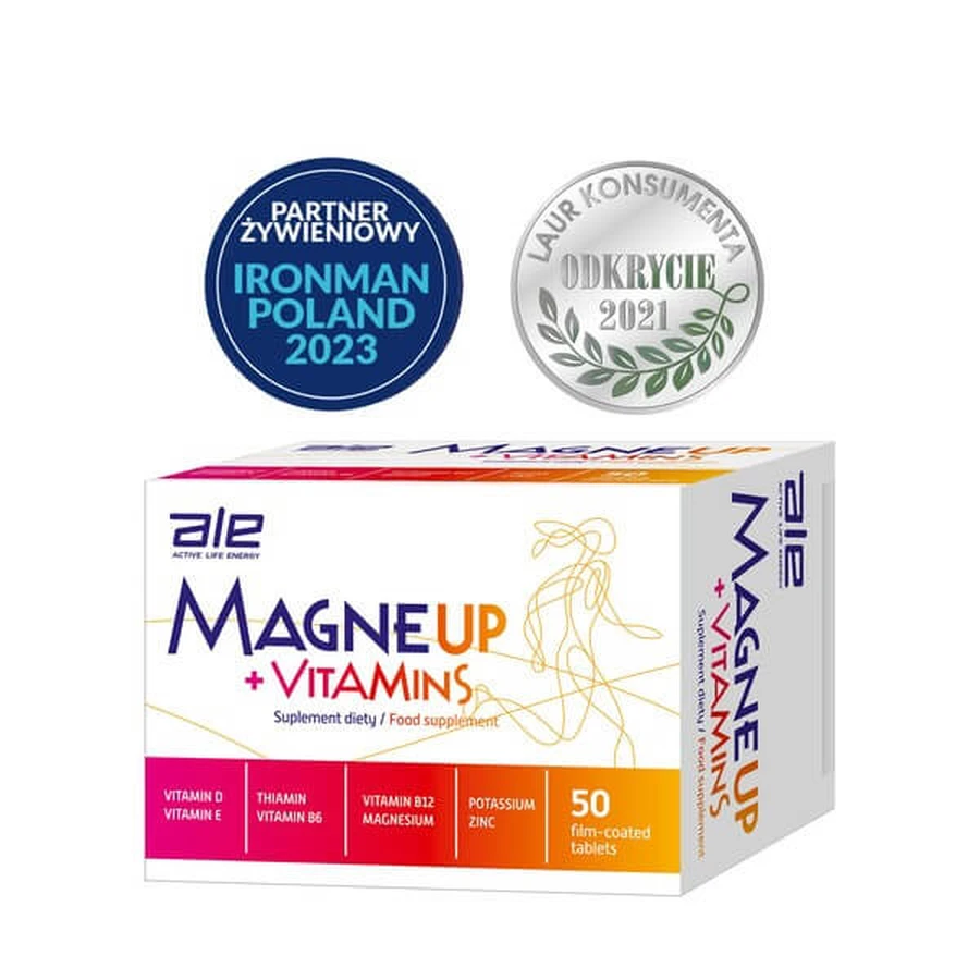 ALE MagneUp + Vitaminas, comprimidos, 50 uds.