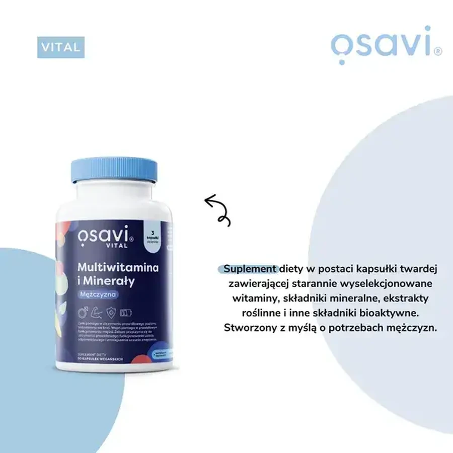 Osavi Multivitamin and Minerals Male, hard capsules, 90 pcs.