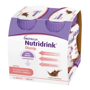 Nutridrink Diasip, liquide, goût chocolat, 4 x 200 ml