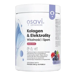 Osavi Collagen &amp; Elektrolyte Vitalität und Sport, Pulver, Waldfruchtgeschmack, 390 g