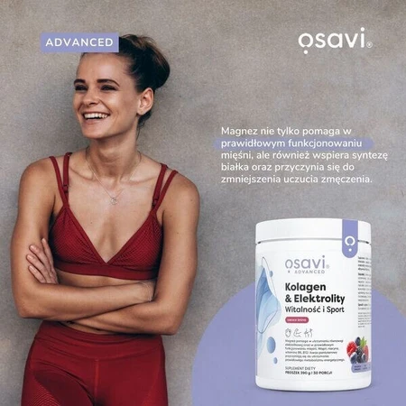 Osavi Collagen &amp ; Electrolytes Vitalité et Sport, poudre, arôme fruits des bois, 390 g