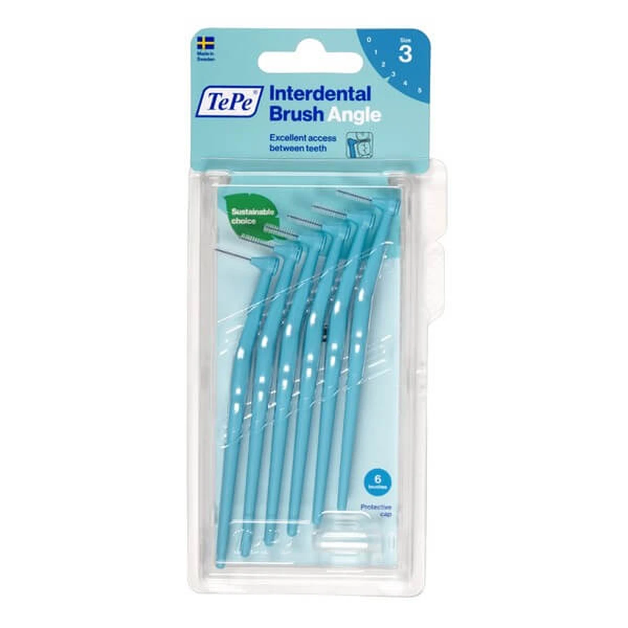 TePe Angle, interdental toothbrush, blue (0.6 mm), 6 pcs.