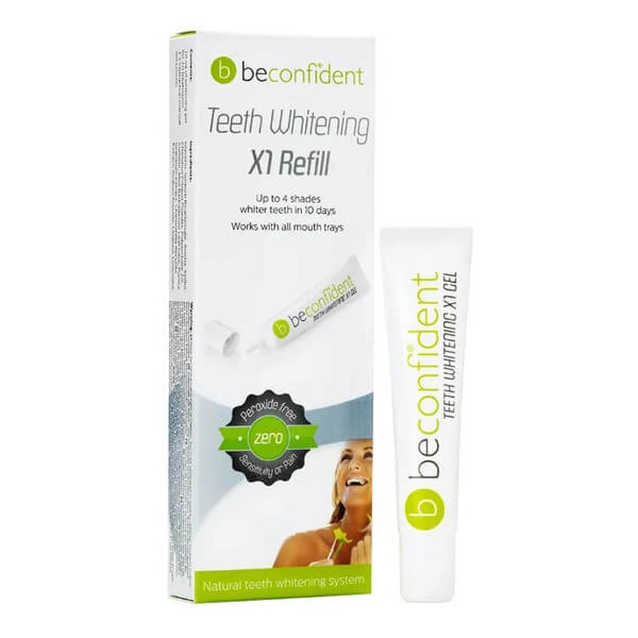 Beconfident Teeth Whitening Refill, gel de blanchiment des dents, recharge, 10 ml