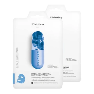 Lote de 2 x L`Biotica, mascarilla de colágeno sobre tela, 23 ml