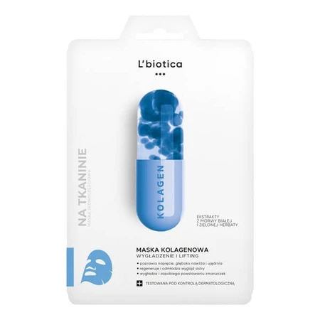 Lote de 2 x L`Biotica, mascarilla de colágeno sobre tela, 23 ml