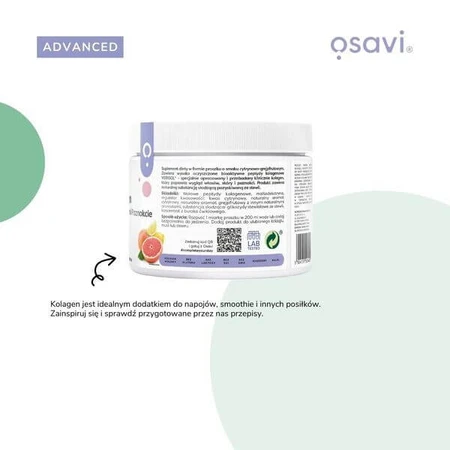 Osavi Collagen Haare, Haut und Nägel, Pulver, Zitronen-Grapefruit-Geschmack, 150 g