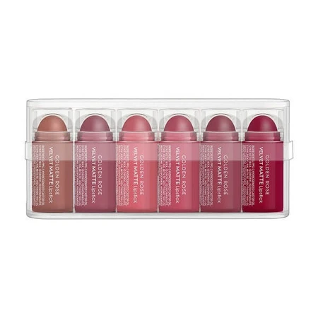 Golden Rose Mini Velvet Matte, set de mini barras de labios mate, 6 x 0,5 g