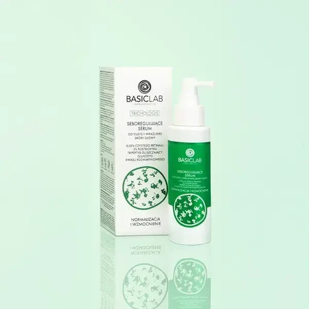 BasicLab Trichologis, suero seborregulador para cuero cabelludo graso y sensible, 100 ml