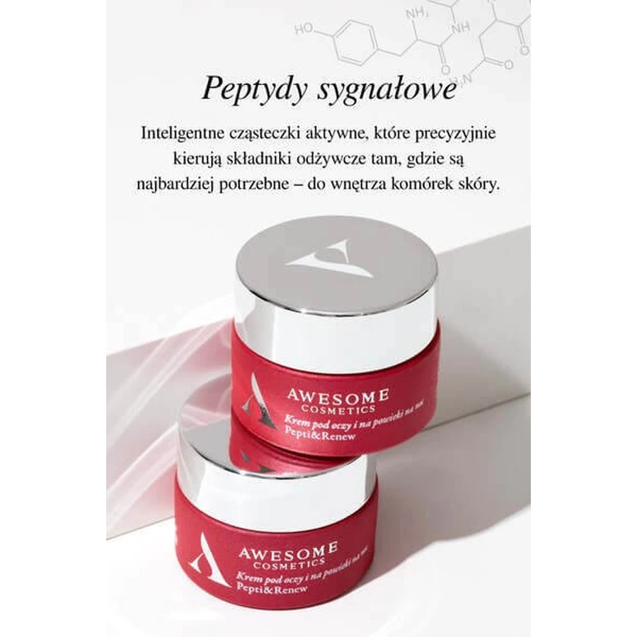 Awesome Cosmetics Pepti&amp;More, Pepti&amp;Rise, crema para ojos y párpados de día, 10ml + Pepti&amp;Renew, crema para ojos y párpados de noche, 10ml