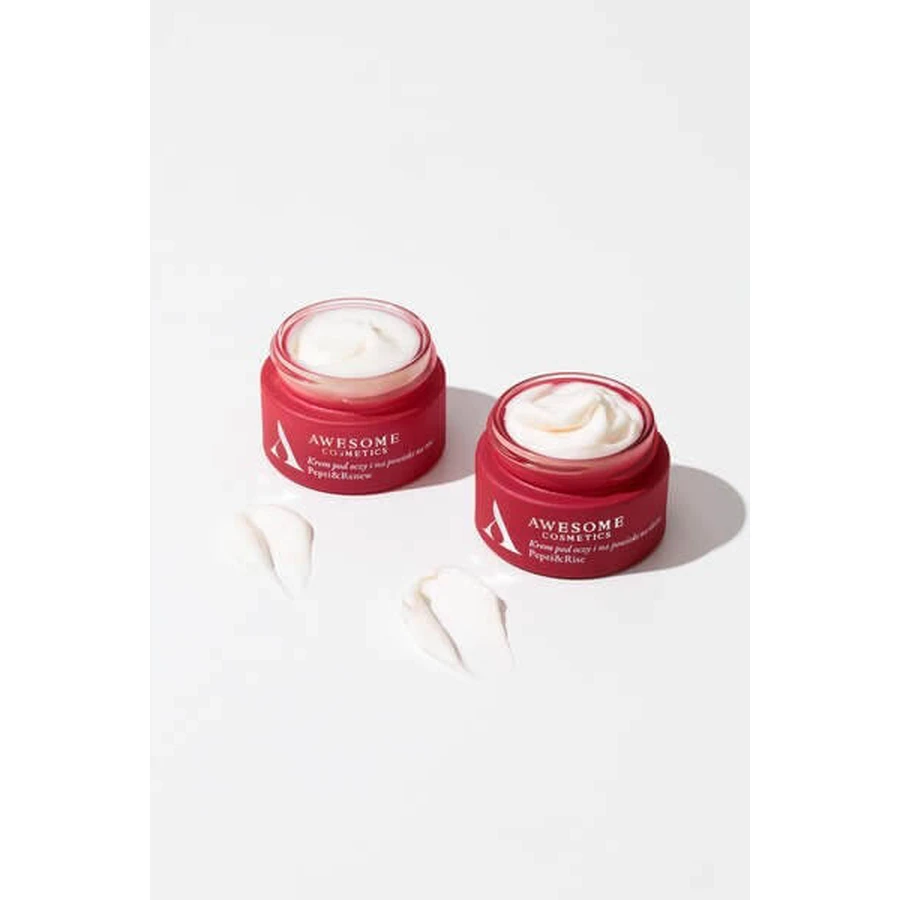 Awesome Cosmetics Pepti&amp;More, Pepti&amp;Rise, crema para ojos y párpados de día, 10ml + Pepti&amp;Renew, crema para ojos y párpados de noche, 10ml