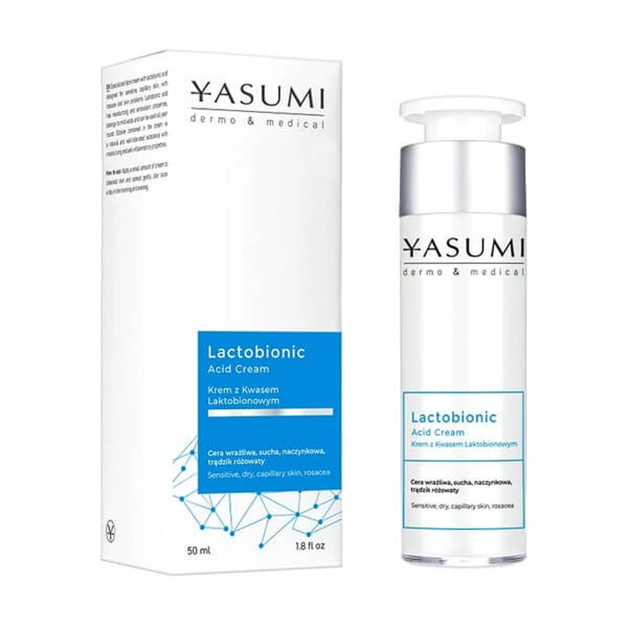 Yasumi Lactobionic Acid, cremă de față cu acid lactobionic, 50 ml