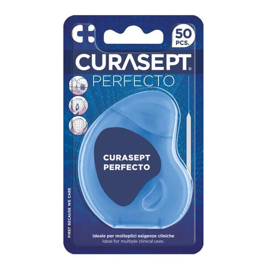 Curasept Perfecto, hilo dental, encerado, 50 uds.