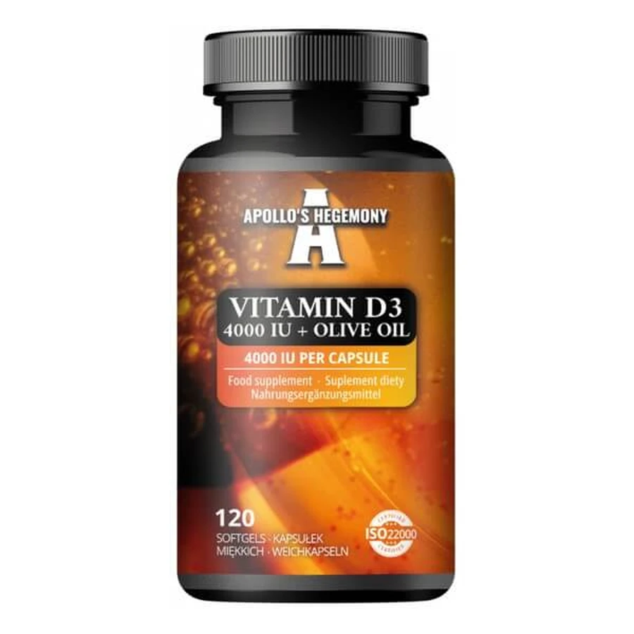 Apollo's Hegemony Vitamin D3 4000IU + Olive Oil, soft capsules, 120 pcs.