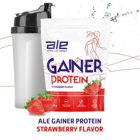 ALE Gainer Protéines Goût Fraise, poudre, 1000 g