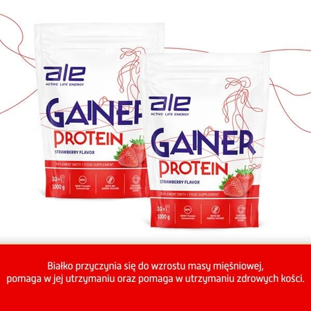ALE Gainer Protéines Goût Fraise, poudre, 1000 g