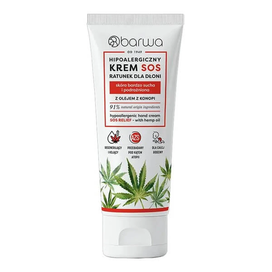 Barwa Hypoallergenic, SOS hand cream, hypoallergenic, 75 ml