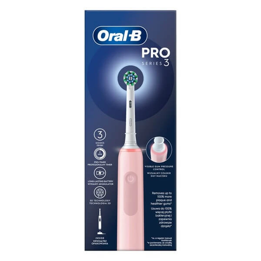 Oral-B, Pro Series 3, pink, electric toothbrush