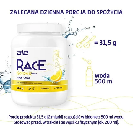 Ale Race Isotone Drink Citroen Smaak, poeder, 544 g