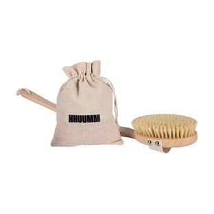 Hhuumm, brosse de massage pour le corps sec, version fibre douce avec bâton No.4, 1 pièce.