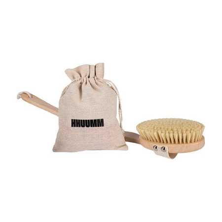 Hhuumm, brosse de massage pour le corps sec, version fibre douce avec bâton No.4, 1 pièce.