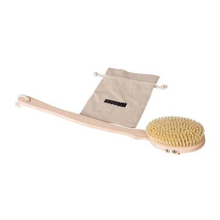 Hhuumm, brosse de massage pour le corps sec, version fibre douce avec bâton No.4, 1 pièce.