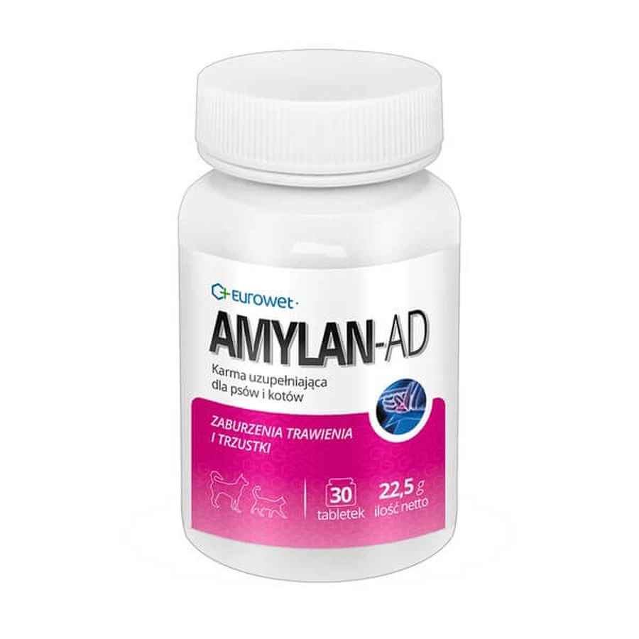 Amylan-Ad, alimento complementario para perros y gatos, comprimidos, 30 uds.