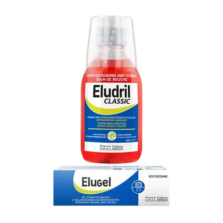 Set Eludril Classic, apă de gură, 200 ml + Elugel, gel dentar pentru susținerea igienei orale, 40 ml