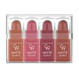 Golden Rose Matte Lipstick, Set mit 4 matten Mini-Lippenstiften, Nr. 01, 4 g