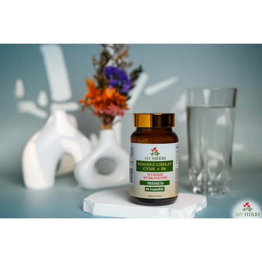 My Herbs Magnesium-Zink-Chelat + B6, Kapseln, 80 Stk.