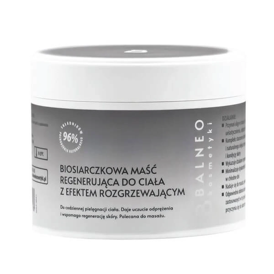 Balneocosmética, pomada corporal biosulfurada, regeneradora y calentadora, 250 ml