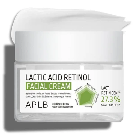 APLB Lactic Acid Retinol Facial Cream, crème de renouvellement à l'acide lactique et au rétinol, 55 ml