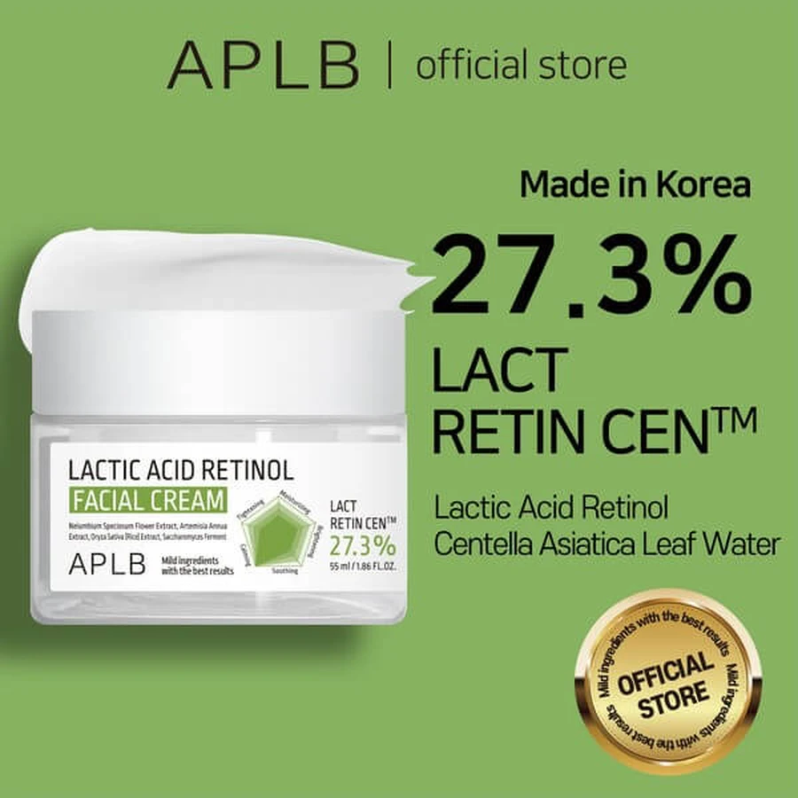 APLB Lactic Acid Retinol Facial Cream, crème de renouvellement à l'acide lactique et au rétinol, 55 ml