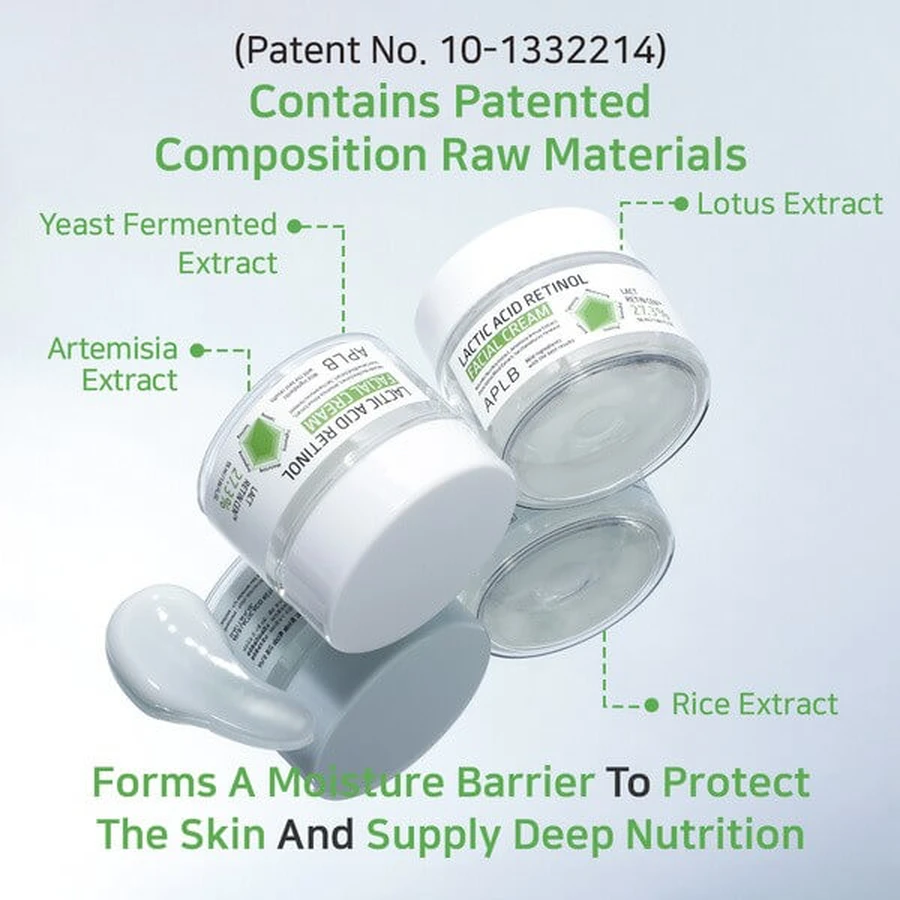 APLB Lactic Acid Retinol Facial Cream, crème de renouvellement à l'acide lactique et au rétinol, 55 ml