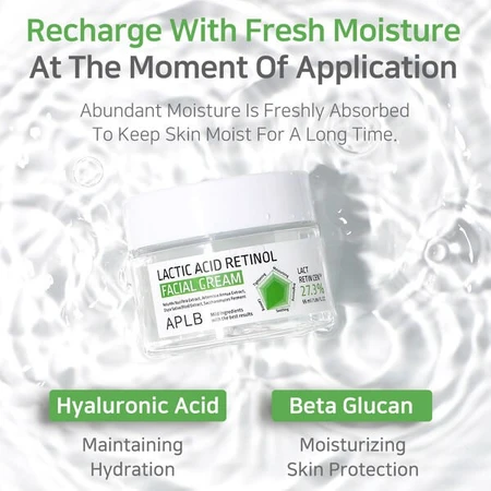 APLB Lactic Acid Retinol Facial Cream, crème de renouvellement à l'acide lactique et au rétinol, 55 ml