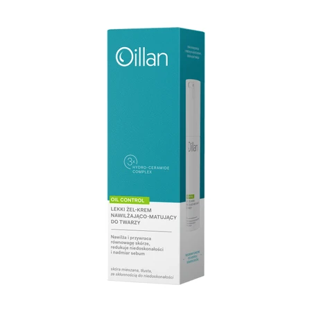 Oillan Oil Control, lightweight moisturizing and mattifying gel-cream for combination and oily skin, 50 ml